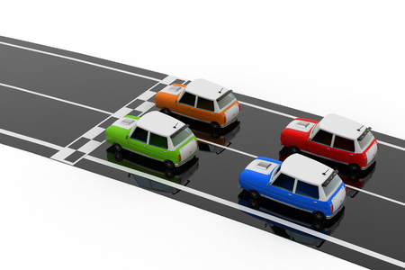 Taxi cars on the roadの写真素材