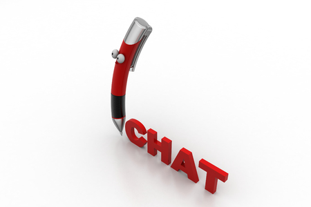Chat concept with penの写真素材