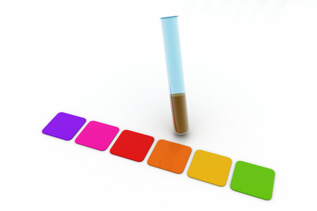 Test tube with color cardの写真素材