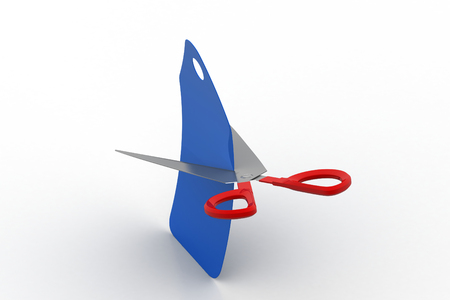 Scissor cut the price tagの写真素材