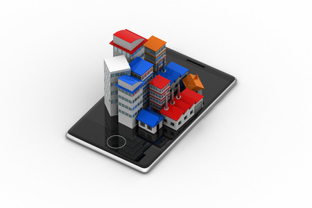 City space model in the smart phoneの写真素材