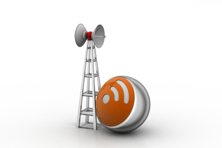 Signal tower with internet sign