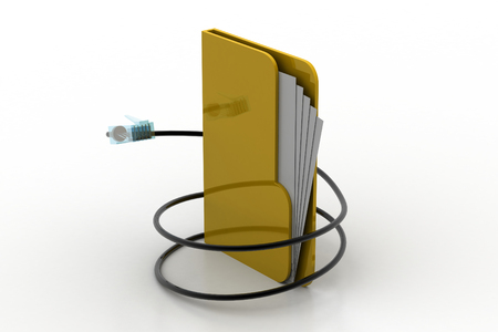 File folder with cord wireの写真素材