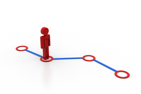 3d man in a networkの写真素材