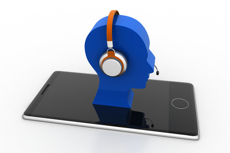 Call centre icon on the smart phoneの写真素材