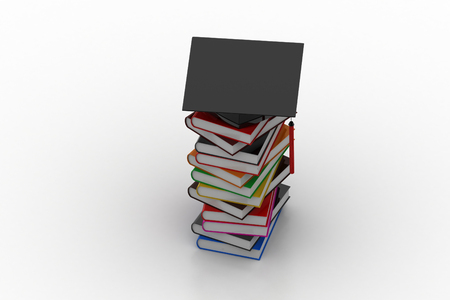 graduate books stackedの写真素材