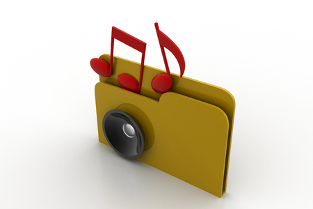 3d music file with music icon の写真素材