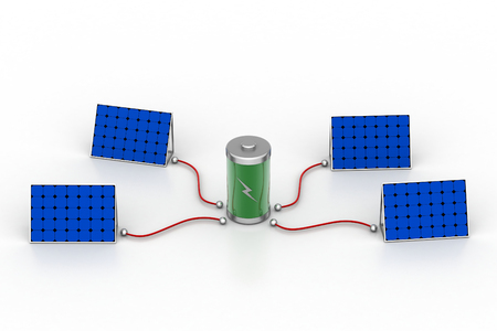 Solar panel with cellの写真素材