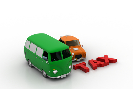 Tax latter with vehicleの写真素材