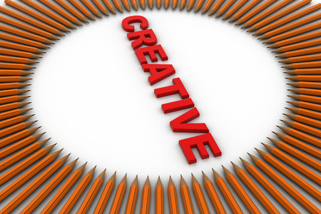 Creative pencil circleの写真素材