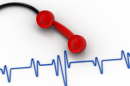 Heart pulse with telephone receiverの写真素材