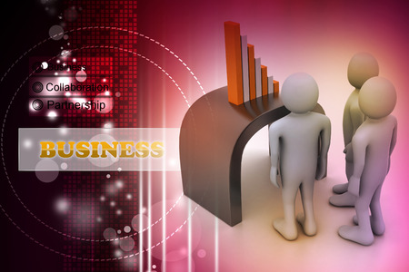 Business team looking at financial graphの写真素材