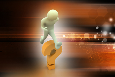 3d man overcome the problemの写真素材