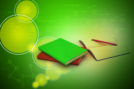 Books and pencil, education conceptの写真素材
