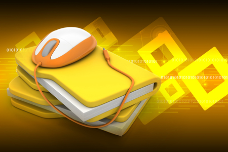 mouse with file folderの写真素材