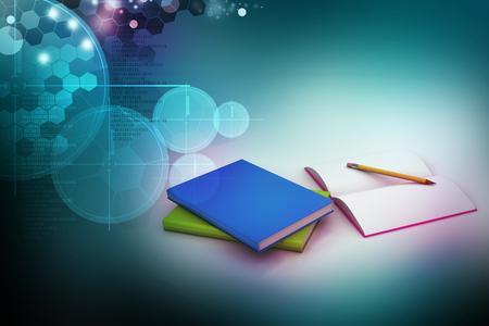 Books and pencil, education conceptの写真素材