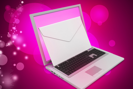 Laptop with e-mailの写真素材