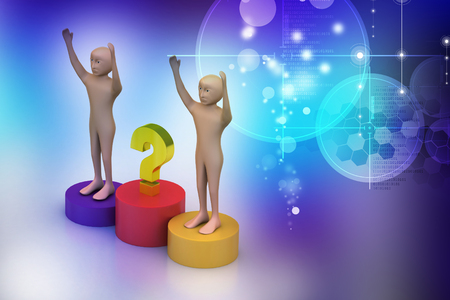 Business people with question markの写真素材