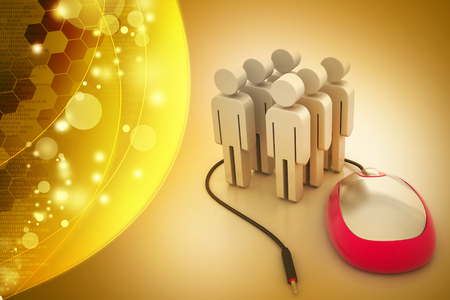 3d people with computer mouseの写真素材