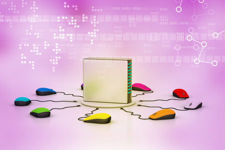 computer mouse connected Serverの写真素材
