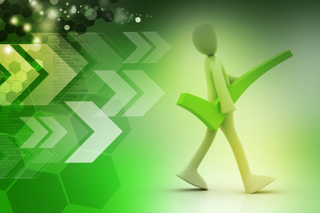 Man carrying the right markの写真素材