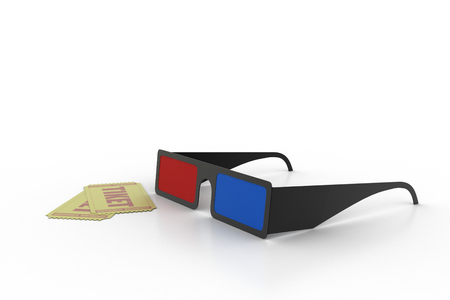 3d glass with ticketsの写真素材