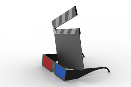 3d cinema clap board with glass の写真素材
