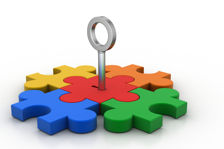 Color Puzzle with keyの写真素材