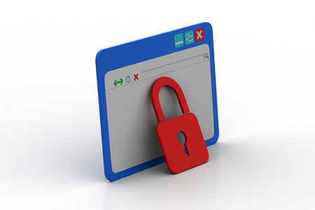 Browsing window with padlockの写真素材