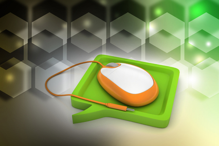 mouse and speech bubbleの写真素材