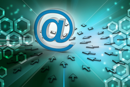 e-mail sign with  mouse pointerの写真素材