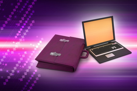 Laptop with bagの写真素材