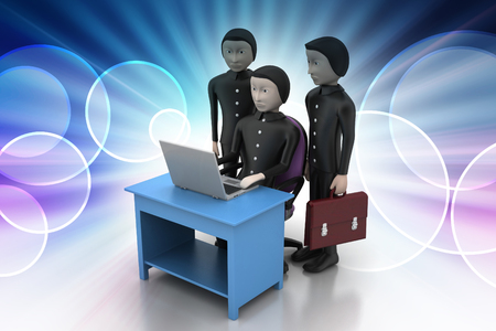 Business team looking at a Laptop  の写真素材