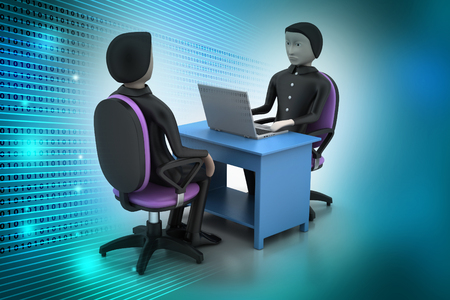   Employer and applicant, job hiring conceptの写真素材