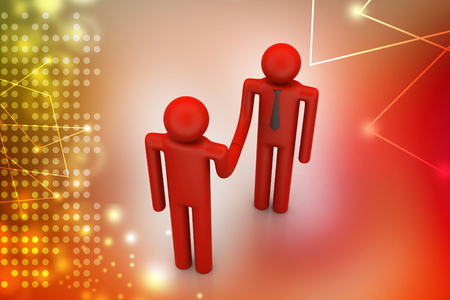 3d people are shaking hands  の写真素材