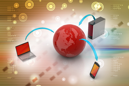Global network and internet communication conceptの写真素材