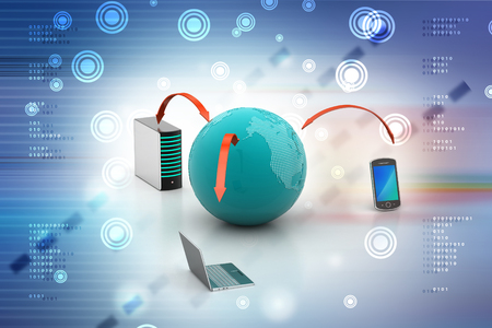Global network and internet communication conceptの写真素材