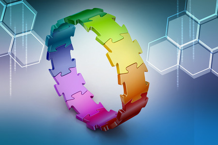 3d puzzle ringの写真素材