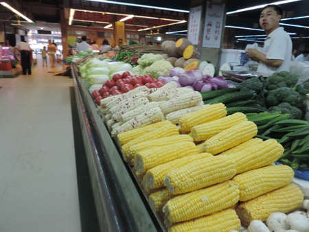 Assortment of fresh organic fruits and vegetables in rainbow colors, during time nature awesome nice new beautifully photoのeditorial素材