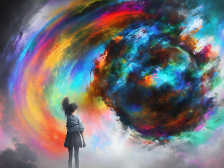 Abstract digital art background wallpaper ai generatedの素材