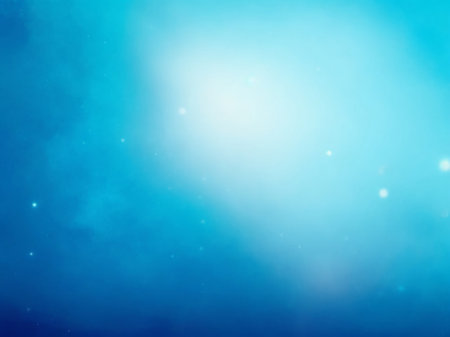 abstract blue background with bokeh defocused lights and starsの素材