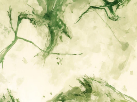 Abstract watercolor background. Hand-drawn illustration in green tones.の素材