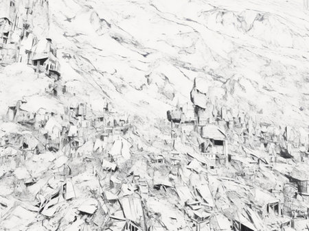 abstract background of old stone wall texture in black and white toneの素材
