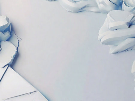 White paper with space for text on white background. Abstract background.の素材