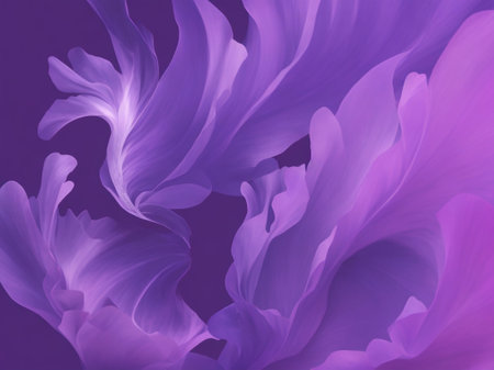 Abstract floral background. Purple flower petals. Fantasy fractal texture. Digital art. 3D rendering.の素材