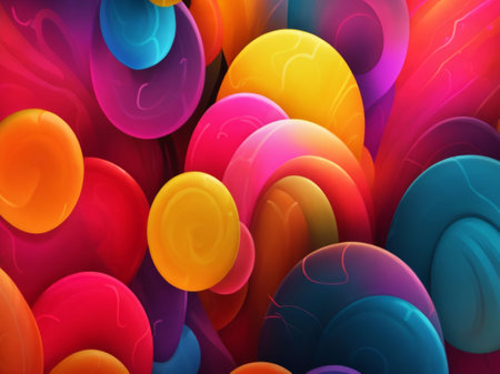 3d render of abstract background with colorful shapes in a modern styleの素材