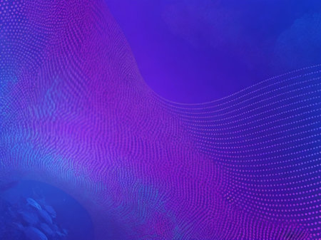 Abstract background with dynamic particles. 3D rendering. Neon colors.の素材