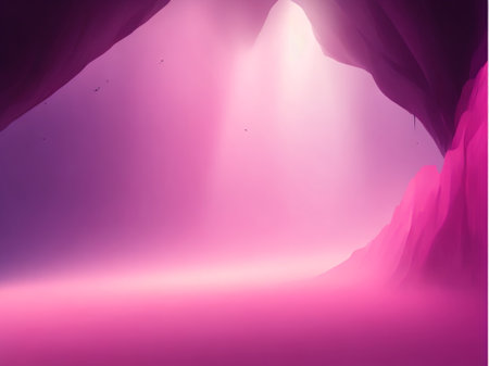 Beautiful magenta cave with light rays. 3D Renderingの素材