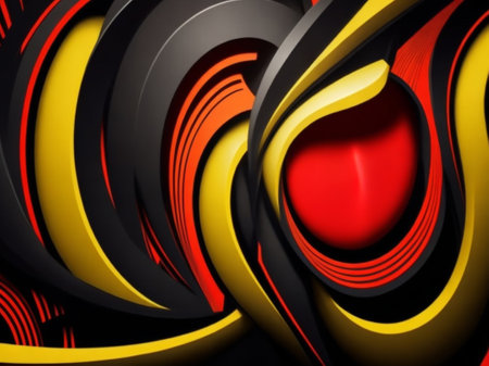 3d illustration of abstract geometric composition,digital art works.  3d rendering.の素材