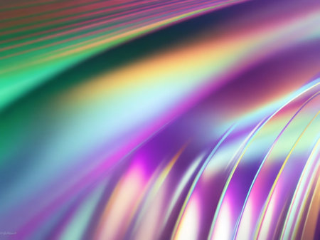 abstract background with smooth lines in purple, yellow and green colorsの素材